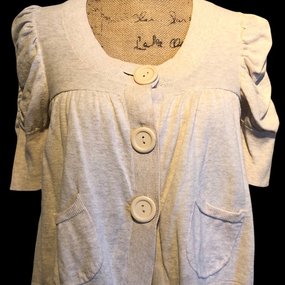 Elle 100% Cotton Cream Cropped Cardigan XS - Picture 14 of 16